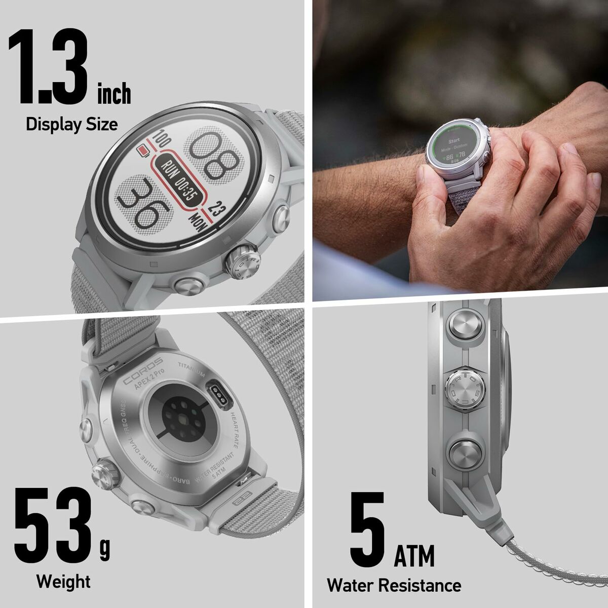 Smartklocka Coros WAPX2P-PNK 1,3" finns hos Aktivcamping