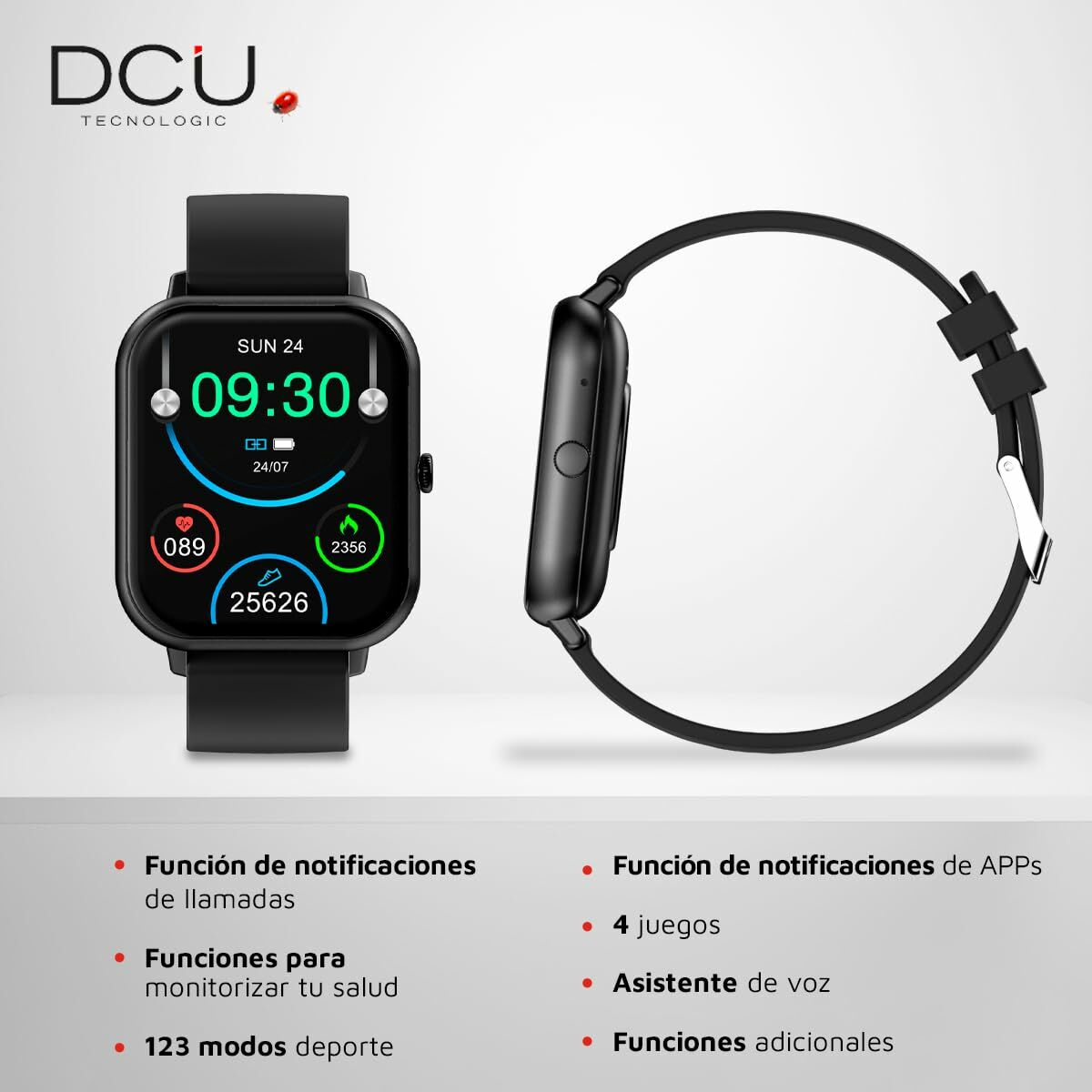Smartklocka DCU CURVED GLASS PRO 1,83" Svart finns hos Aktivcamping