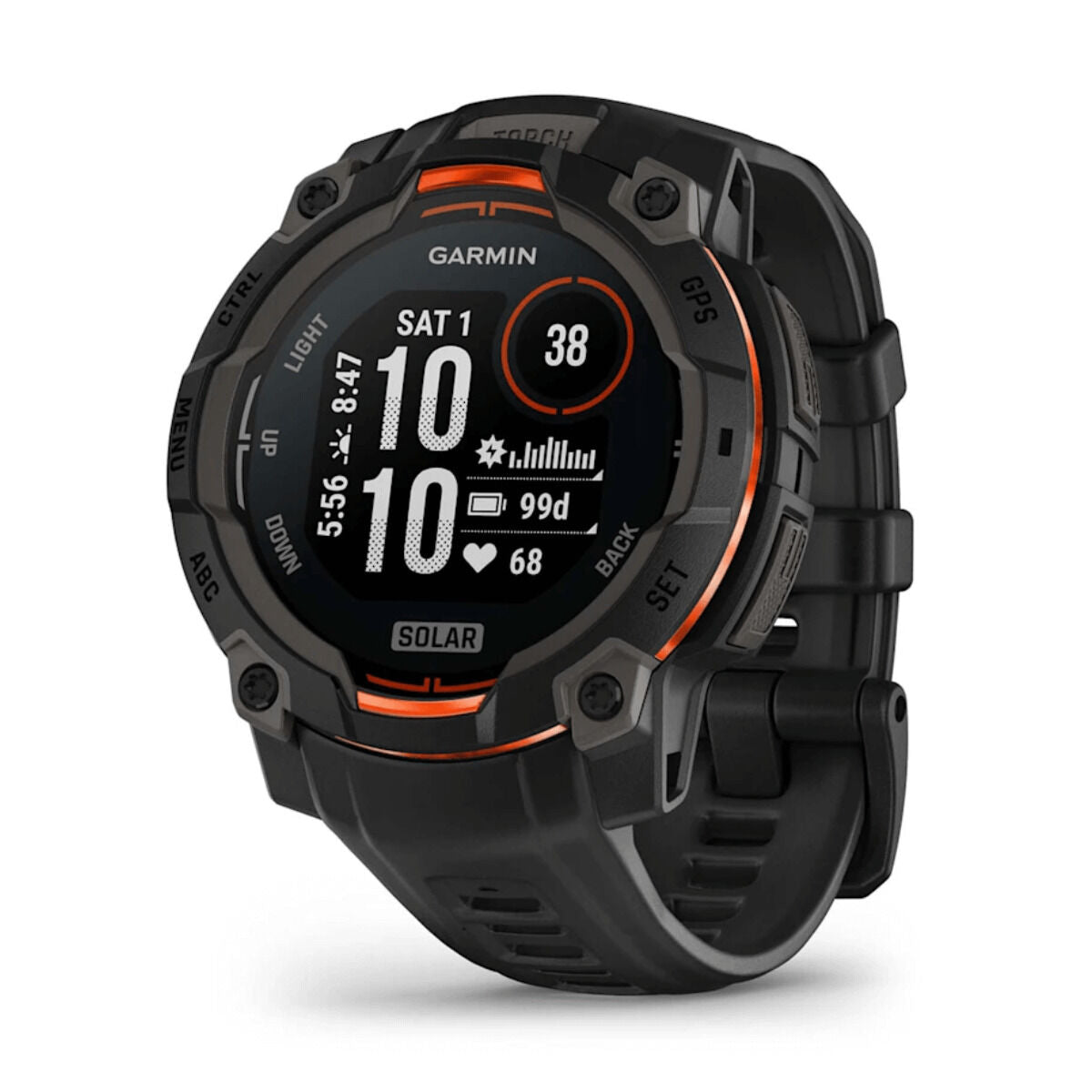 Smartklocka GARMIN Instinct 3 Solar GPS 45mm Svart 0,9" - finns hos Aktivcamping