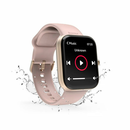 Smartklocka Hama 00178615 FIT WATCH 5000 Rosa Guldrosa 1,65" - finns hos Aktivcamping