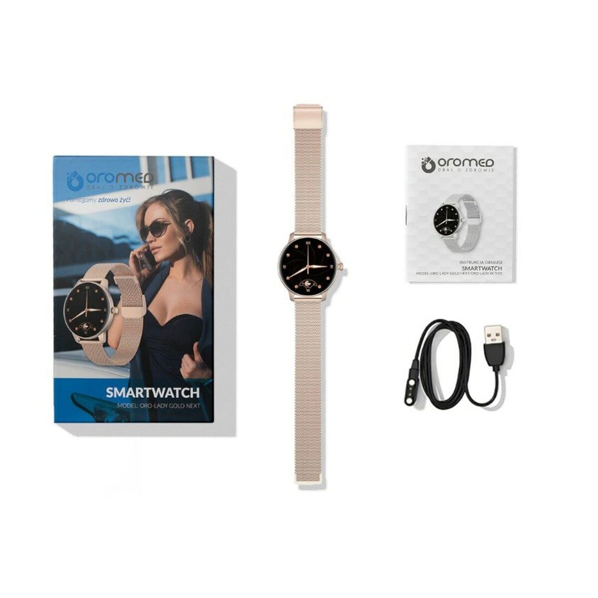 Smartklocka Oromed LADY GOLD NEXT Gyllene Ja 1,09" finns hos Aktivcamping