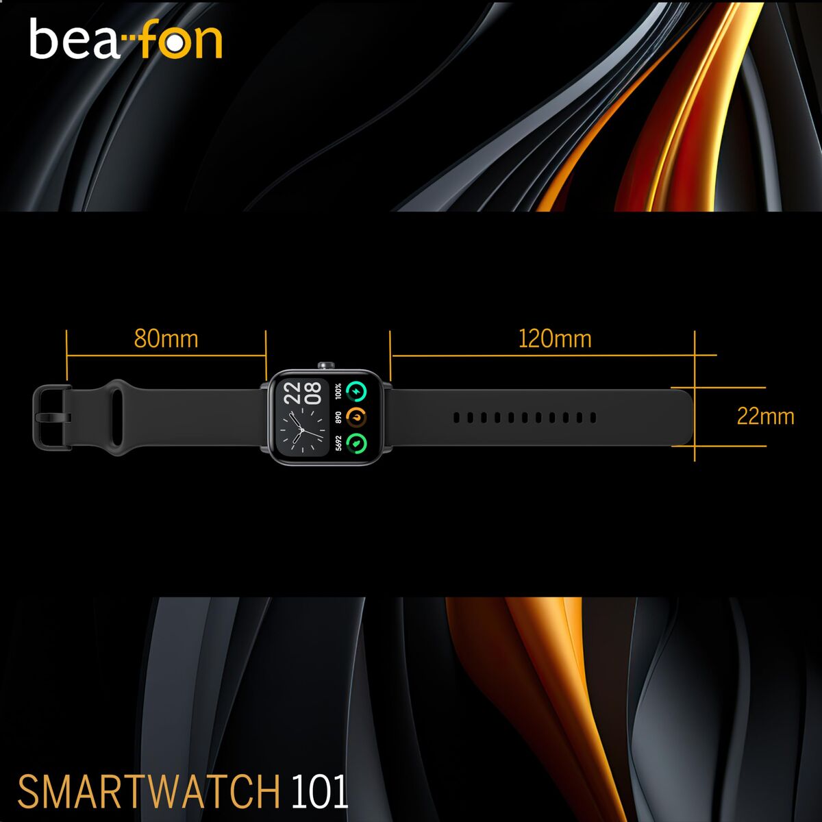 Smartklocka beafon WATCH 101 1,8" Svart Grå - finns hos Aktivcamping