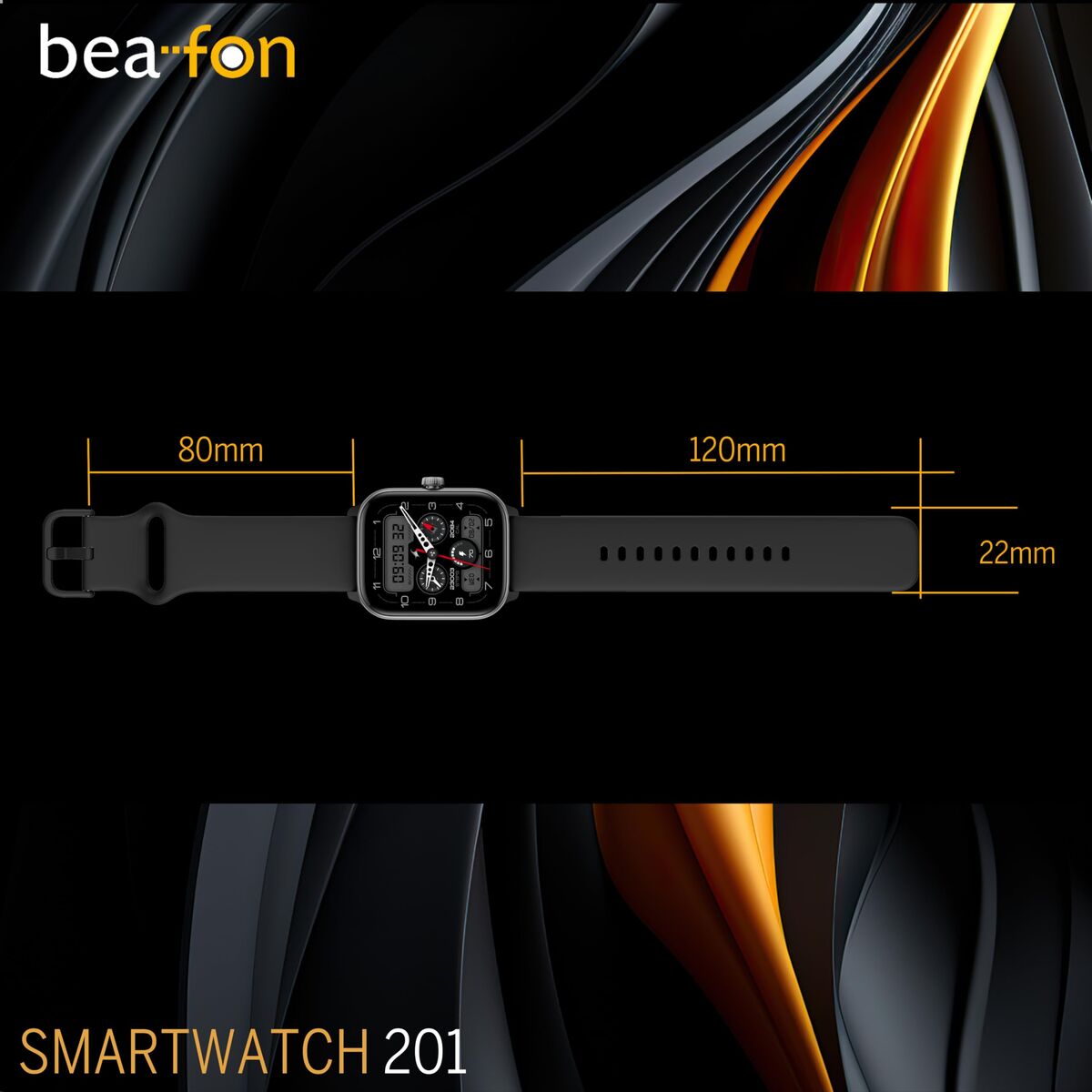 Smartklocka beafon WATCH 201 1,85" Svart Silvrig finns hos Aktivcamping