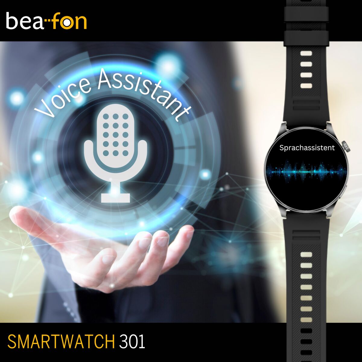 Smartklocka beafon WATCH 301 44 mm 1,45" Svart finns hos Aktivcamping