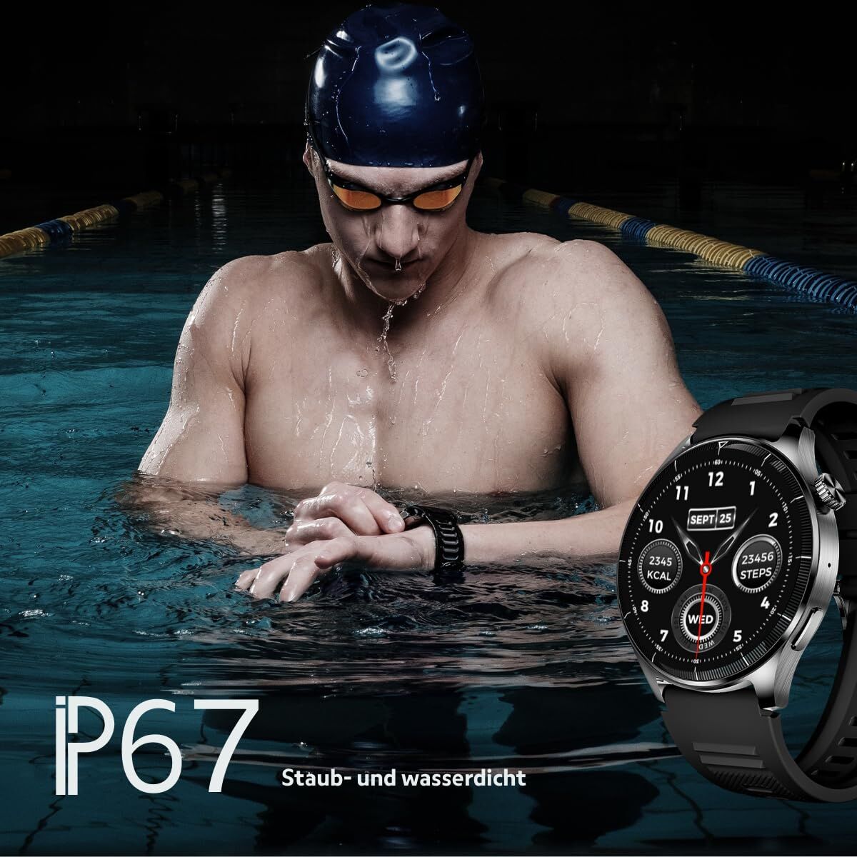 Smartklocka beafon WATCH 301 44 mm 1,45" Svart finns hos Aktivcamping