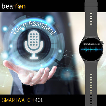 Smartklocka beafon WATCH 401 43 mm 1,43" Svart Silvrig finns hos Aktivcamping