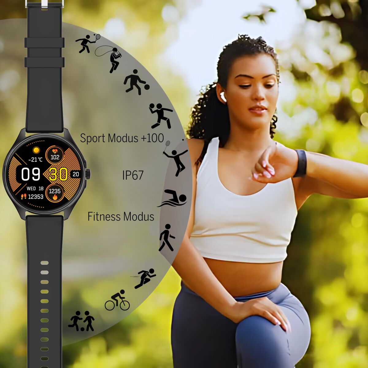 Smartklocka beafon WATCH 402 43 mm 1,43" Svart finns hos Aktivcamping