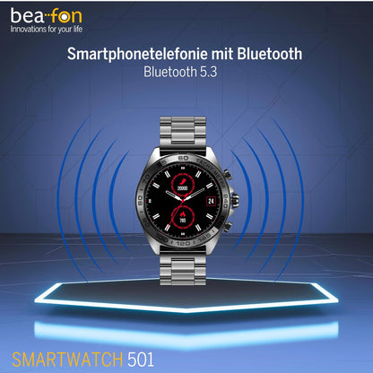 Smartklocka beafon WATCH 501 1,43" Stål Svart matt - finns hos Aktivcamping