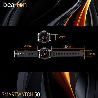Smartklocka beafon WATCH 501 1,43" Stål Svart matt - finns hos Aktivcamping