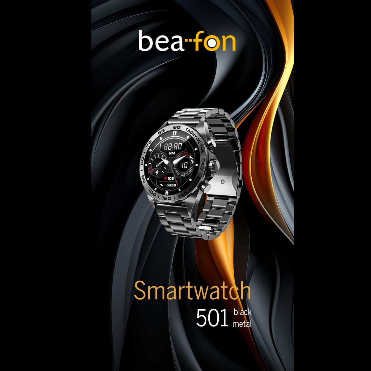 Smartklocka beafon WATCH 501 1,43" Stål Svart matt - finns hos Aktivcamping