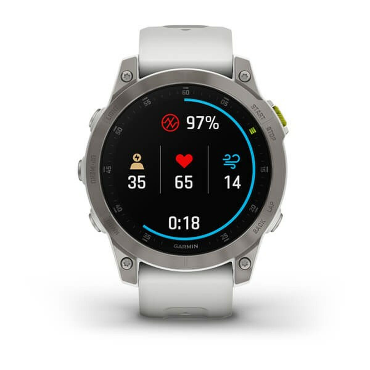 Smartwatch med stegräknare GARMIN 010-02582-21 1,3" Vit Svart Titan Ja finns hos Aktivcamping