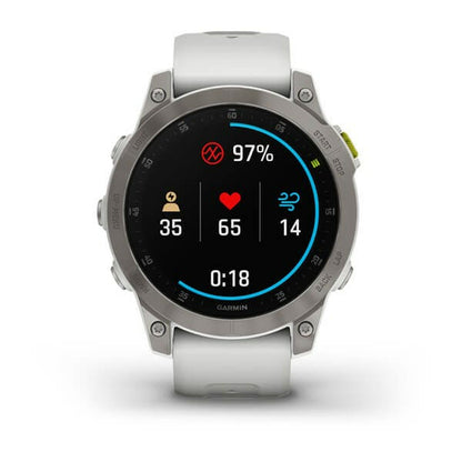 Smartwatch med stegräknare GARMIN 010-02582-21 1,3" Vit Svart Titan Ja finns hos Aktivcamping