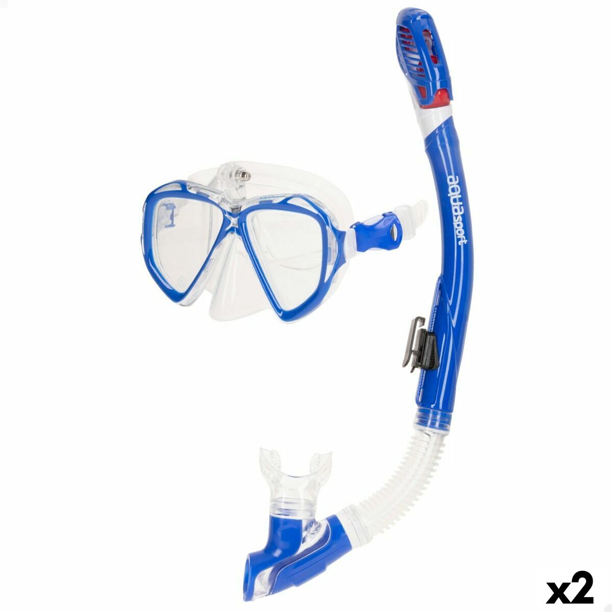 Snorkel och cyklop AquaSport Blå Vuxna (2 antal) finns hos Aktivcamping