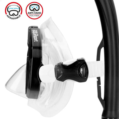 Snorkel och cyklop AquaSport Svart Vuxna (2 antal) finns hos Aktivcamping