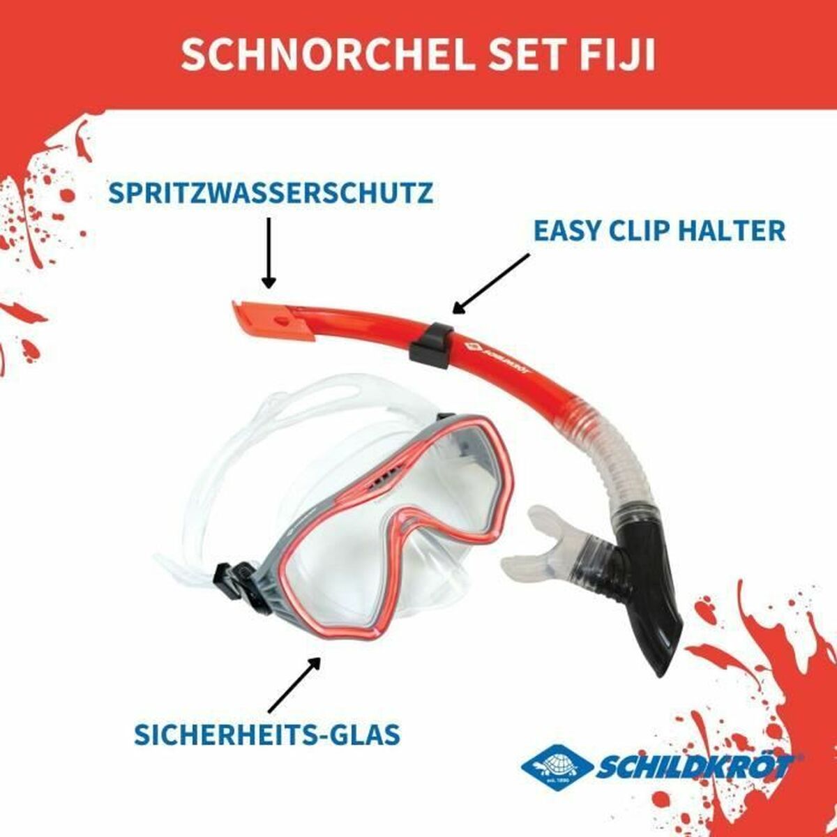 Snorkel och cyklop Schildkröt Röd Grå One size finns hos Aktivcamping