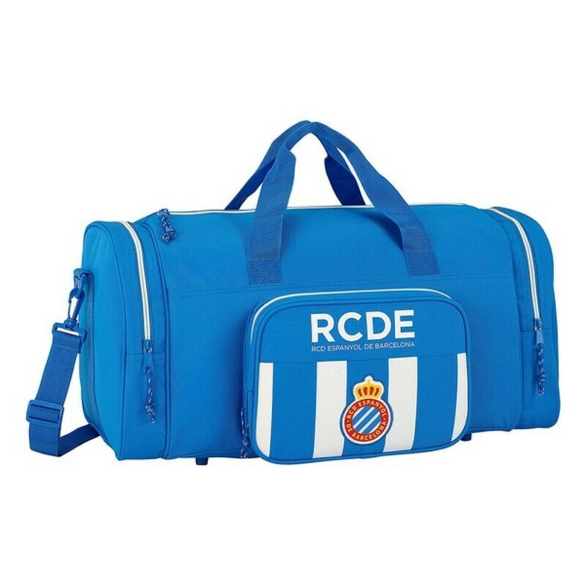 Sportväska RCD Espanyol Blå Vit (55 x 26 x 27 cm) finns hos Aktivcamping