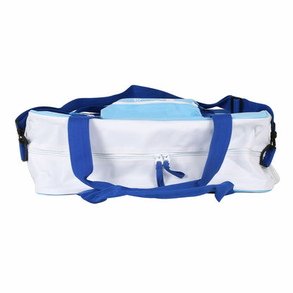 Sportväska med skohållare LongFit Care Blå/Vit (2 antal) finns hos Aktivcamping