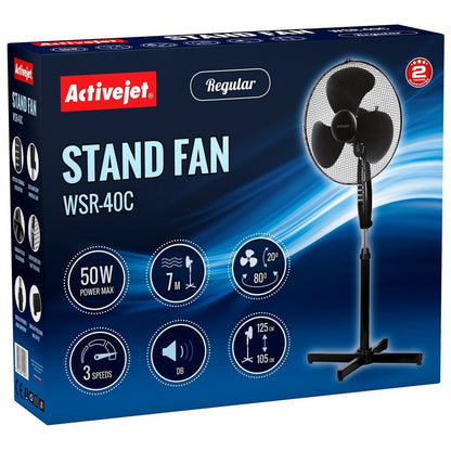Stående Fläkt Activejet WSR-40C Svart Silvrig 50 W finns hos Aktivcamping