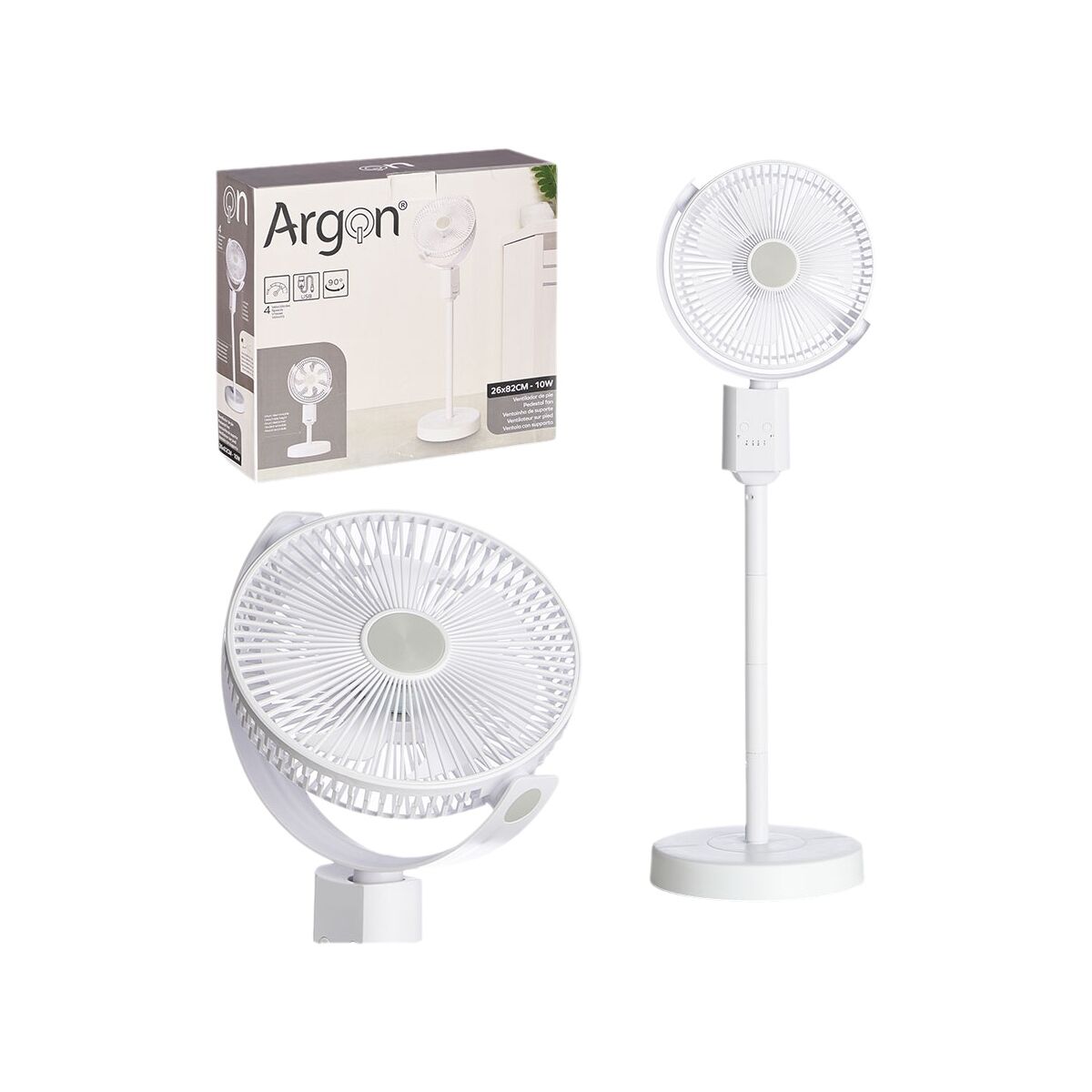 Stående Fläkt Argon 5080-1 Vit 10 W finns hos Aktivcamping