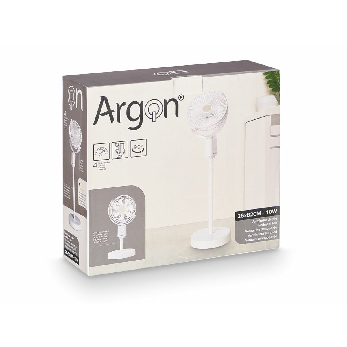 Stående Fläkt Argon 5080-1 Vit 10 W finns hos Aktivcamping