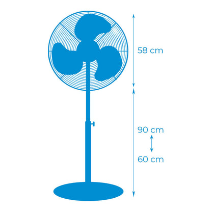Stående Fläkt EDM 33528 Svart matt 80 W Ø 50 cm industriell finns hos Aktivcamping