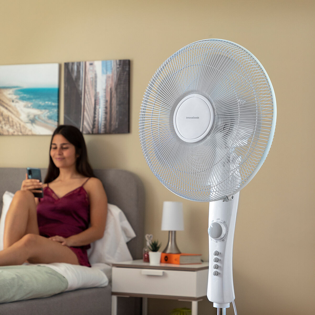 Stående Fläkt InnovaGoods Freshinn Vit 45 W finns hos Aktivcamping