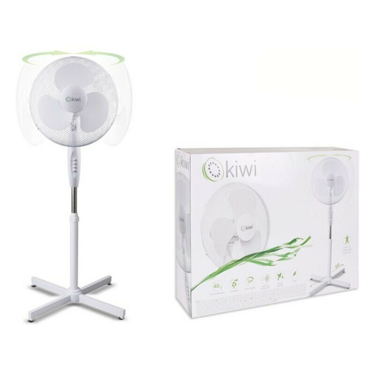 Stående Fläkt Kiwi Vit 45 W (Ø 40 cm) finns hos Aktivcamping