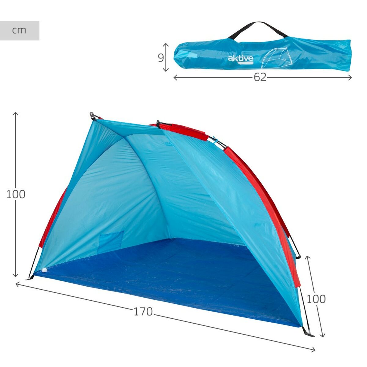 Strandtält Aktive Polyester 170 x 100 x 100 cm finns hos Aktivcamping