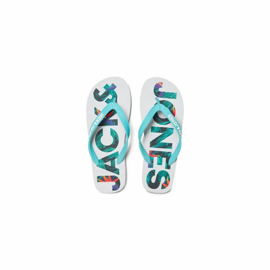 Strandtofflor för män Jack & Jones FWLOGO PALM PRINT 12230642 Grå finns hos Aktivcamping