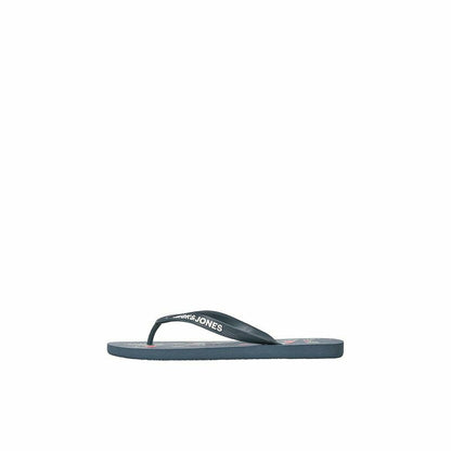 Strandtofflor för män Jack & Jones FWLOGO PALM PRINT 12230642 Marinblå finns hos Aktivcamping