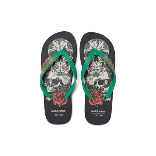 Strandtofflor för män Jack & Jones JFWSKULLS FLIP FLOP 12280854 Svart finns hos Aktivcamping
