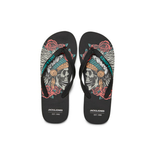 Strandtofflor herr Jack & Jones JFWSKULLS FLIP FLOP 12280854 Svart finns hos Aktivcamping