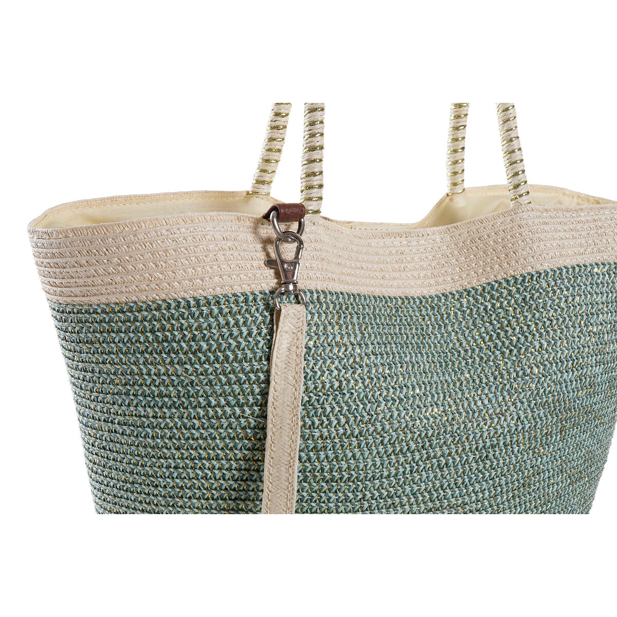 Strandväska DKD Home Decor Brun Grön Beige Mint Fibrer 43 x 10 x 28 cm (2 antal) finns hos Aktivcamping