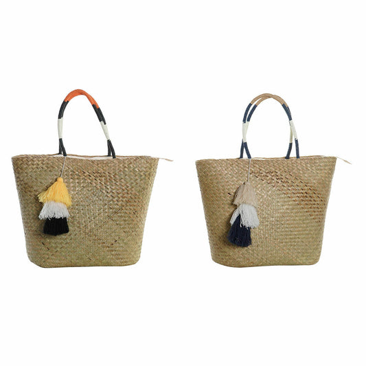 Strandväska DKD Home Decor Orange Naturell Marinblå Fibrer 49 x 18 x 37 cm (2 antal) finns hos Aktivcamping