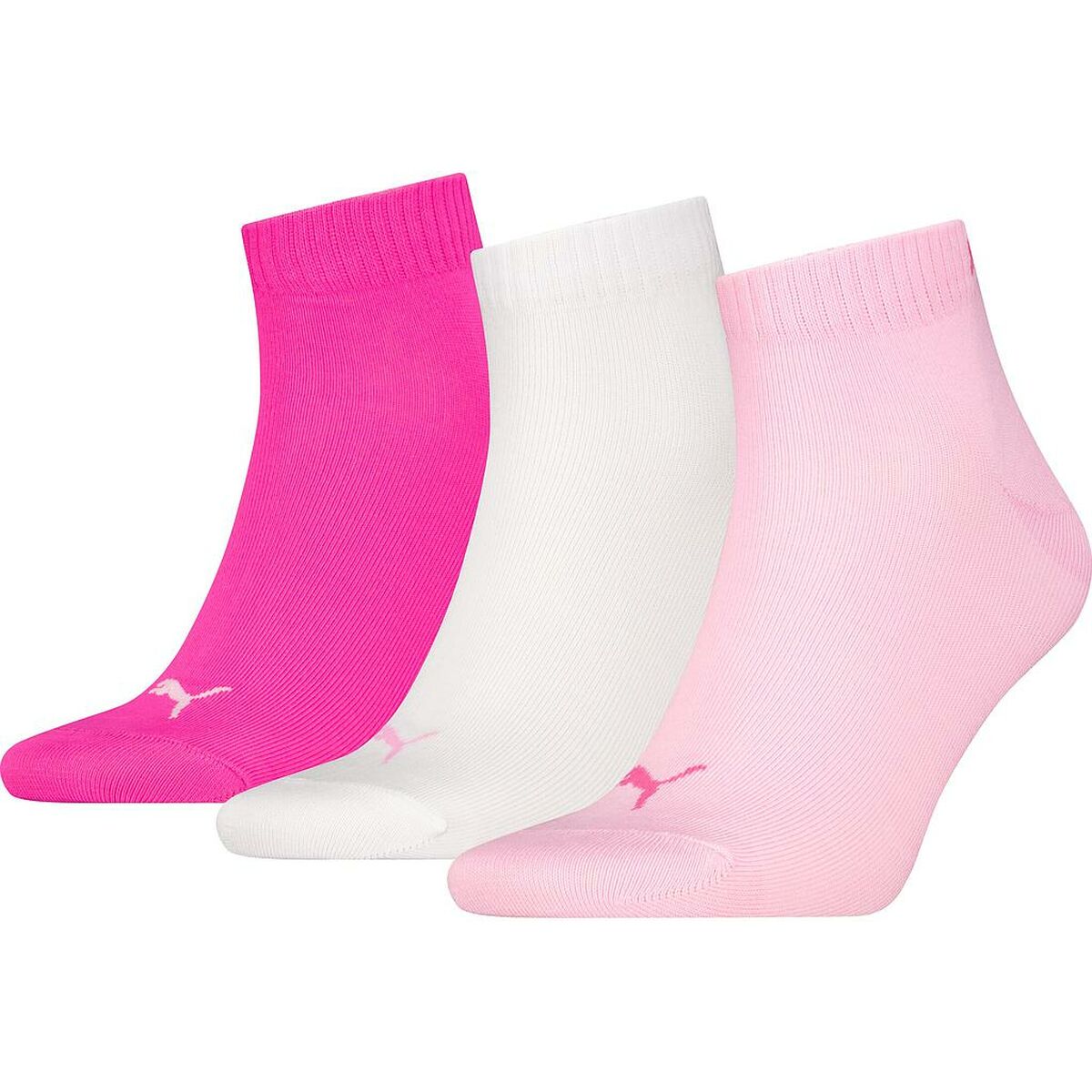 Strump paket Puma QUARTER PLAIN 3P 701230337 442 Rosa 3 Delar finns hos Aktivcamping