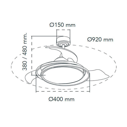 Takfläkt CristalRecord Silvrig 40 W Ø 40 cm finns hos Aktivcamping