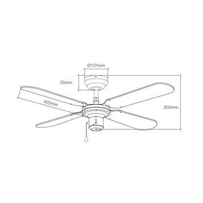 Takfläkt EDM 33802 Báltico Vit 50 W ø 102 cm - finns hos Aktivcamping