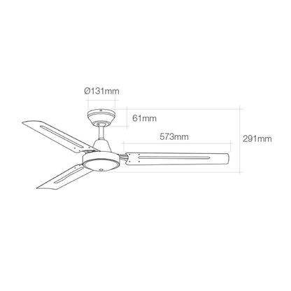 Takfläkt EDM 33981 Vit 60 W Ø 140 cm industriell - finns hos Aktivcamping