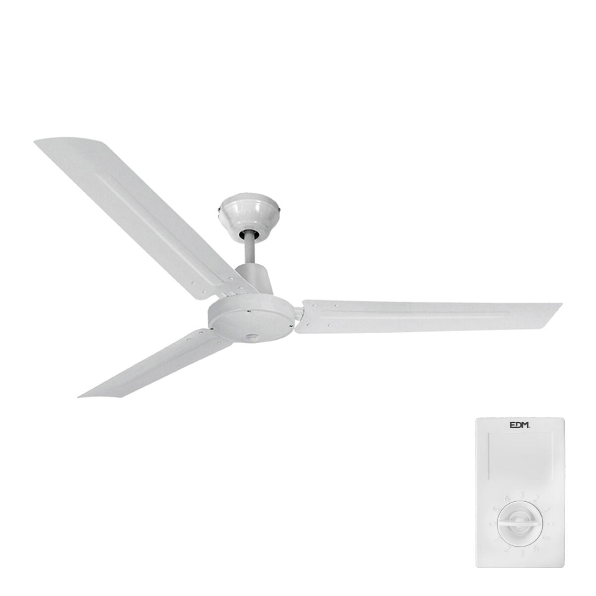 Takfläkt EDM 33982 Vit 60 W Ø 120 cm Mini industriell finns hos Aktivcamping