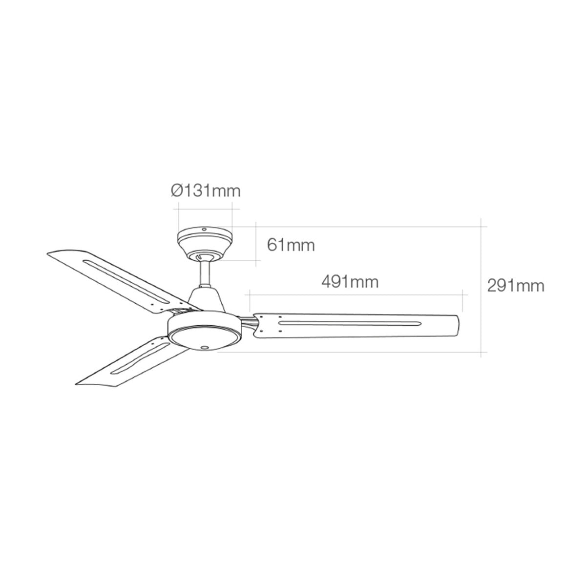 Takfläkt EDM 33982 Vit 60 W Ø 120 cm Mini industriell finns hos Aktivcamping