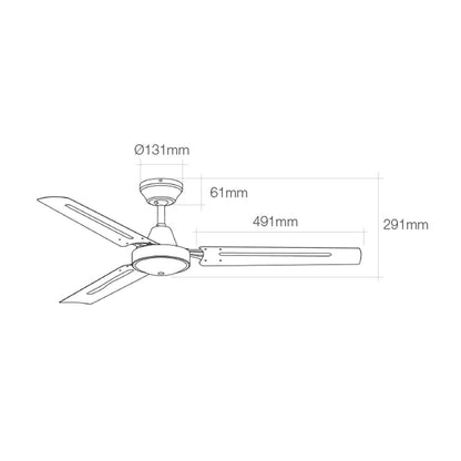 Takfläkt EDM 33982 Vit 60 W Ø 120 cm Mini industriell finns hos Aktivcamping