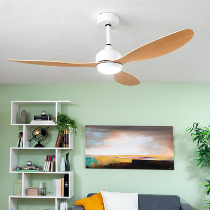 Takfläkt med LED-ljus och 3 ABS-blad Wuled InnovaGoods Trä 36 W 52" Ø132 cm finns hos Aktivcamping