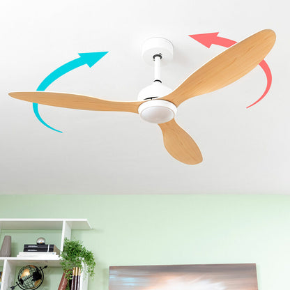 Takfläkt med LED-ljus och 3 ABS-blad Wuled InnovaGoods Trä 36 W 52" Ø132 cm finns hos Aktivcamping