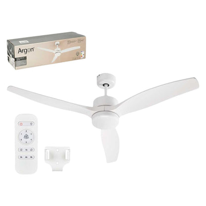 Takfläkt med belysning Argon W-FC5288-3C1L WH Vit 40 W Ø 132 cm finns hos Aktivcamping