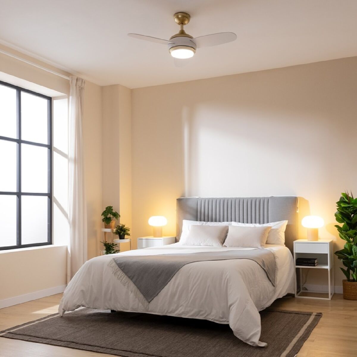 Takfläkt med belysning Cecotec EnergySilence Aero 4265 Vit Gyllene 18 W 65 W finns hos Aktivcamping