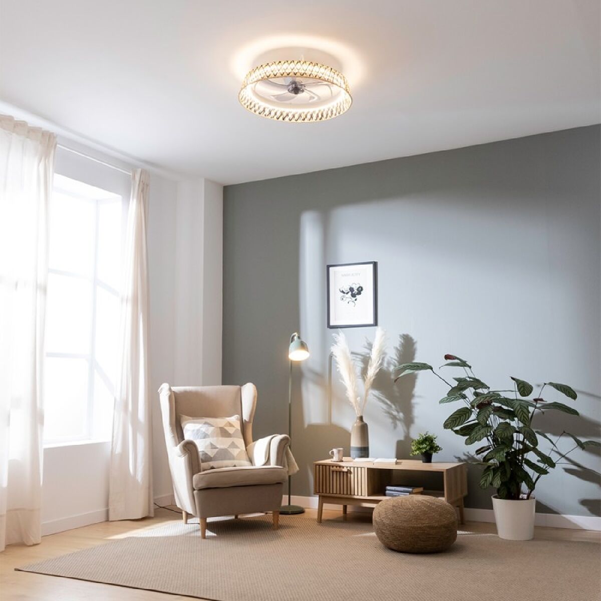 Takfläkt med belysning Cecotec EnergySilence LampAero 610 Natural Design 20 W 45 W finns hos Aktivcamping