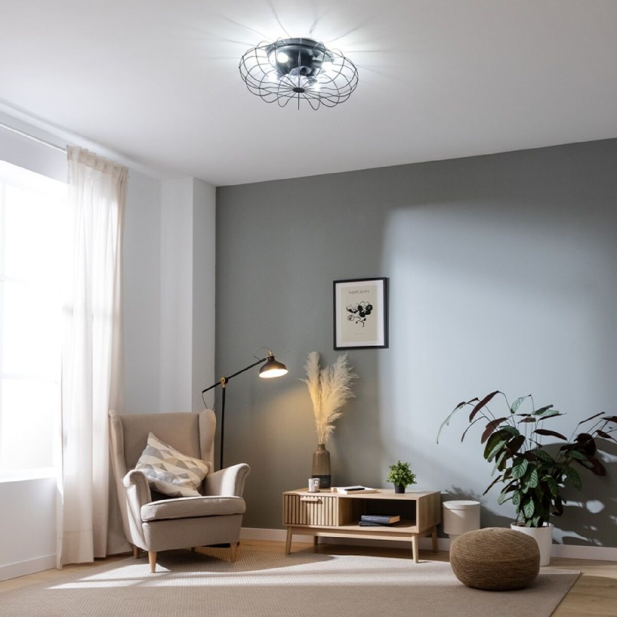 Takfläkt med belysning Cecotec EnergySilence LampAero 650 Iron Design 20 W 70 W finns hos Aktivcamping