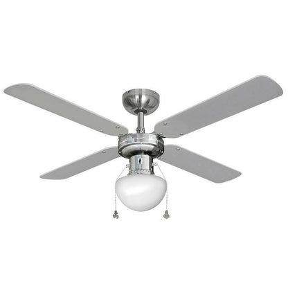 Takfläkt med belysning EDM 33801 Caribe Silvrig 50 W finns hos Aktivcamping