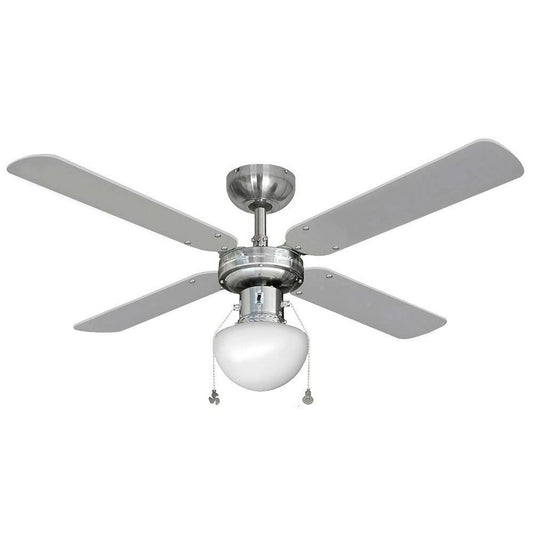 Takfläkt med belysning EDM 33801 Caribe Silvrig 50 W finns hos Aktivcamping