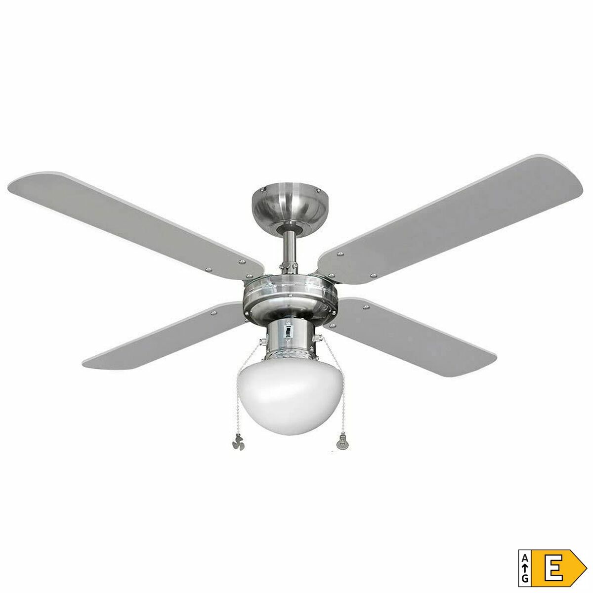 Takfläkt med belysning EDM 33801 Caribe Silvrig 50 W finns hos Aktivcamping
